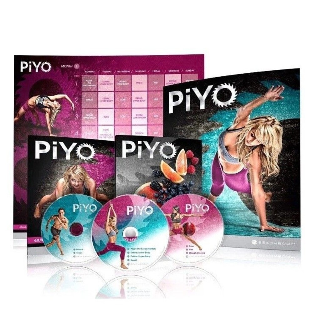 Chalene Johnson's PiYo Base Kit 4 DVD Set Beachbody Workout Plan Guides Calendar